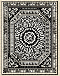 Intricate Black White Mandala Pattern Rug
