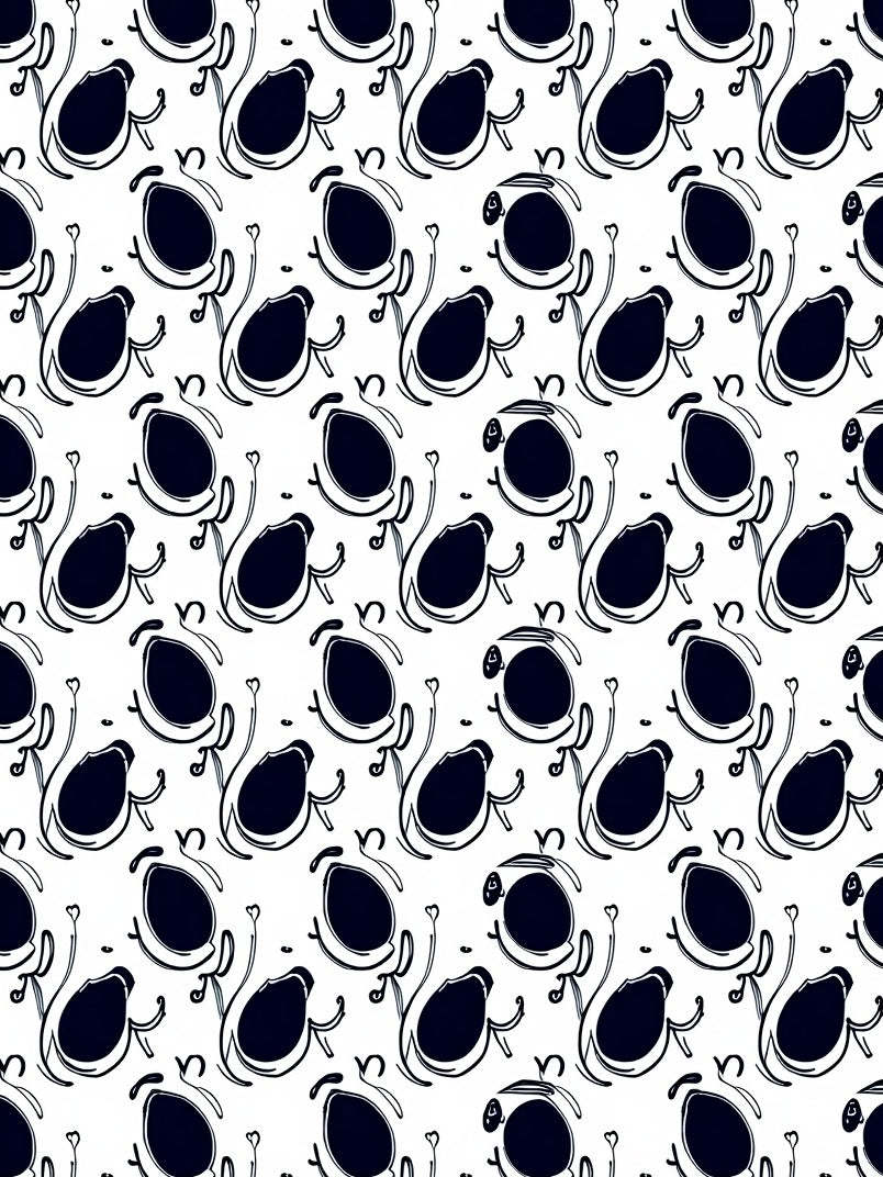 Playful Black Ovations Pattern Rug