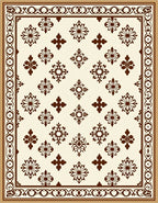 Classic Floral Motif Cream Rug