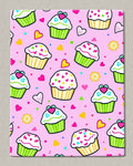 Sweet Cupcake Heart Pattern Design Rug