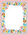 Vibrant Floral Border Pattern Rug