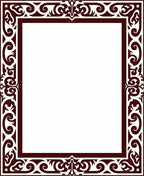Intricate Brown Tonal Filigree Border Design Rug