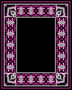 Bold Geometric Pink and White Frame Rug
