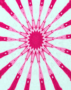 Radiant Pink Geometric Mandala Design Rug