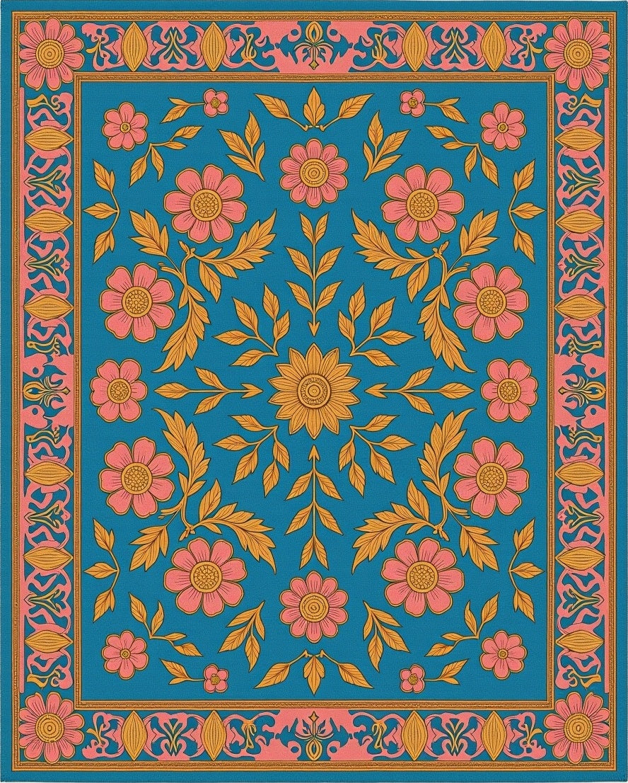 Floral Garden Art Nouveau Rug