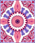 Vibrant Pink Purple Floral Mandala Design Rug