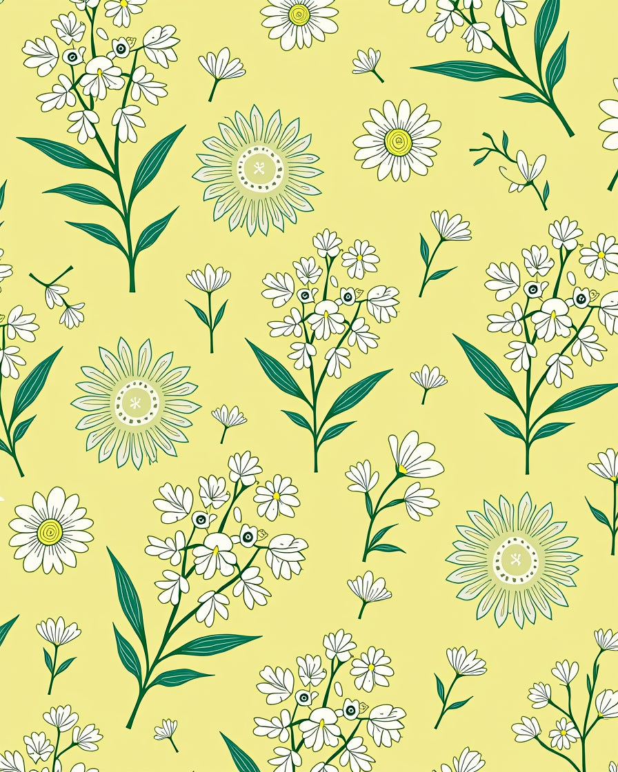 Whimsical Daisy Garden Pattern Rug