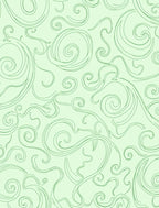 Light Green Swirling Vine Pattern Rug
