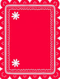 Red Scalloped Floral Border Rug