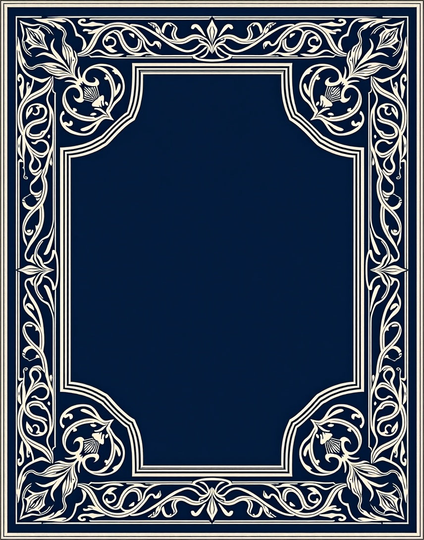 Classic Floral Scrollwork Design Rug