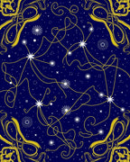 Celestial Swirls With Starburst Accents Rug