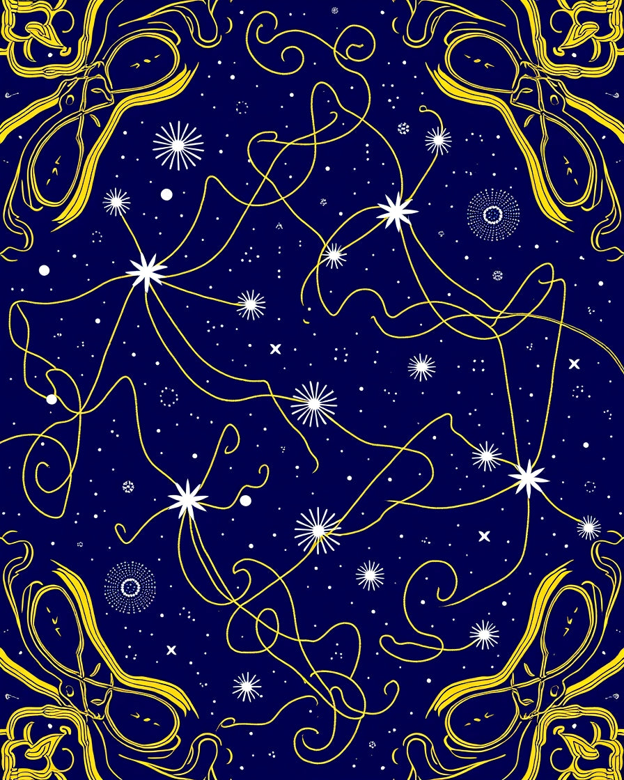 Celestial Swirls With Starburst Accents Rug