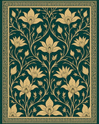 Ornate Floral Vine Pattern Rug