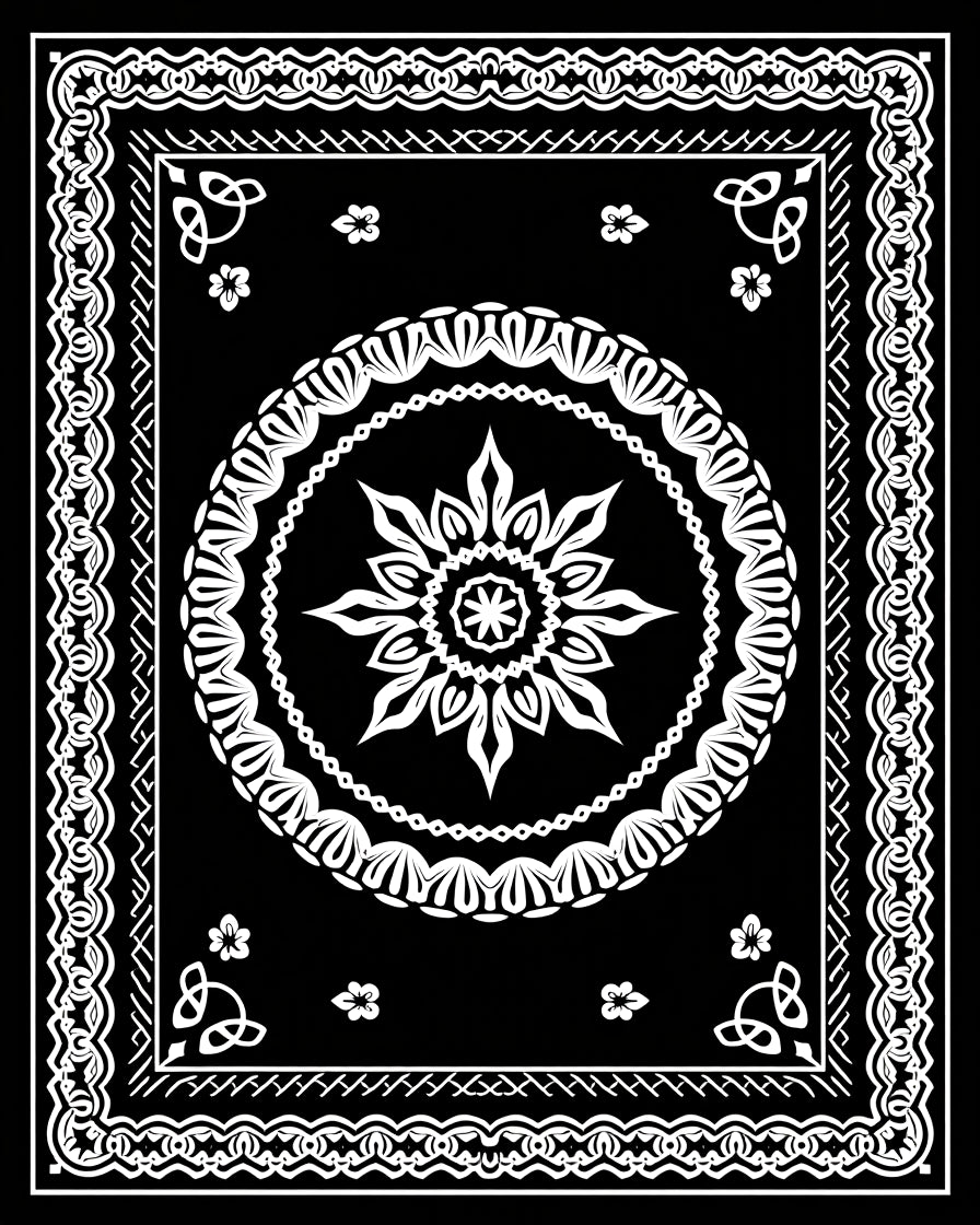 Monochromatic Floral Mandala Lace Rug
