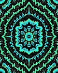 Radiant Teal Bloom Mandala Pattern Rug
