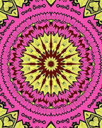 Vibrant Pink Yellow Mandala Pattern Rug