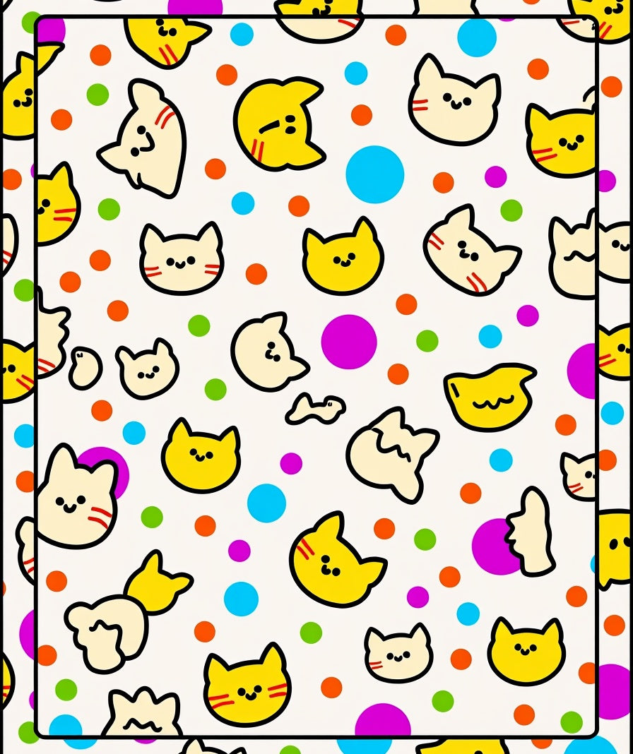 Cheeky Cat Dot Pattern Design Rug