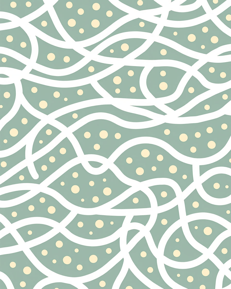 Gentle Waves and Dots Design Rug