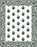Ornate Black White Paisley Pattern Rug