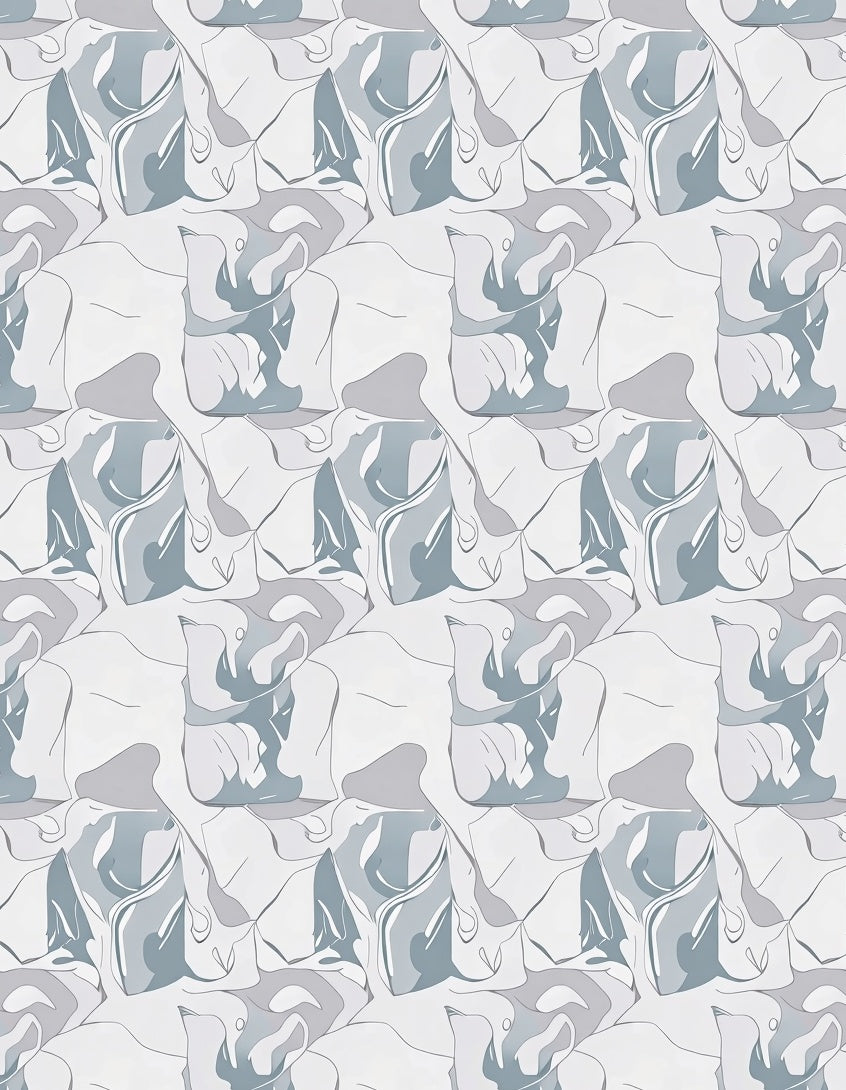 Arctic Abstract Organic Flow Rug