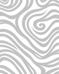 Gray Swirl Wave Curl Rug