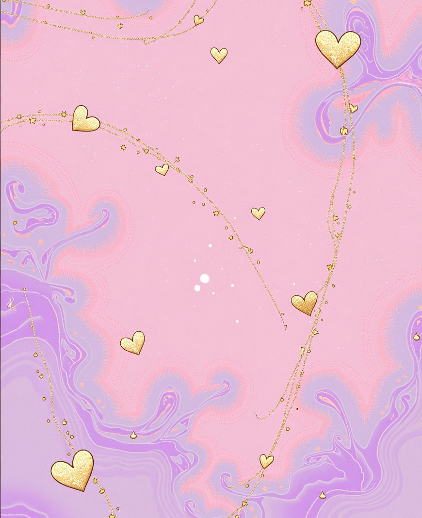 Golden Heart Swirls Pastel Pattern Rug