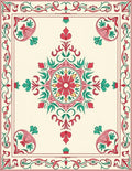 Traditional Floral Medallion Print Rug