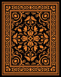 Ornate Floral Scrolled Frame Design Rug