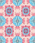 Vintage Floral Medallion Pink Rug