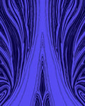 Abstract Blue Silhouette Wavy Pattern Rug
