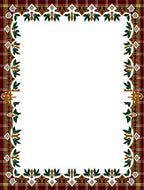 Deep Red Plaid Laurel Frame Rug