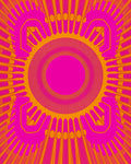 Radiant Geometric Sun And 4 Arms Rug