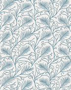 Teal Fern Swirl Pattern Accent Rug