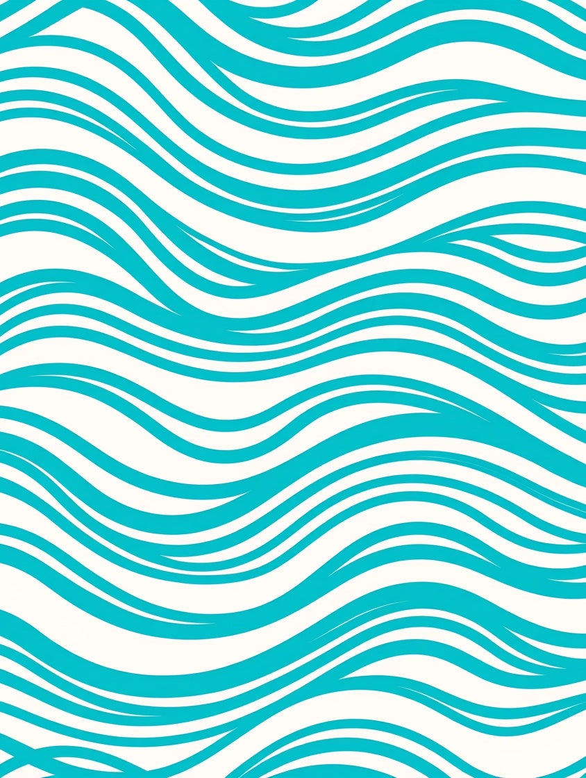 Turquoise Water Wavy Stripe Pattern Rug