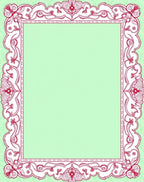 Ornate Floral Vine Border Rug
