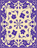 Blue Floral Vines Pattern Rug