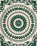 Green Floral Mandala Patterned Rug