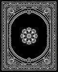 Ornate Floral Black White Design Rug