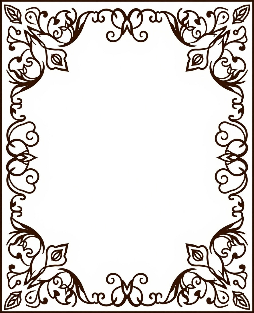 Elaborate Floral Scrollwork Accent Rug