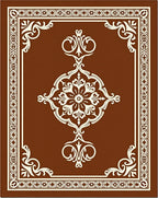 Elegant Damask Scrollwork Pattern Rug
