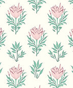 Pink Floral Botanical Pattern Design Rug