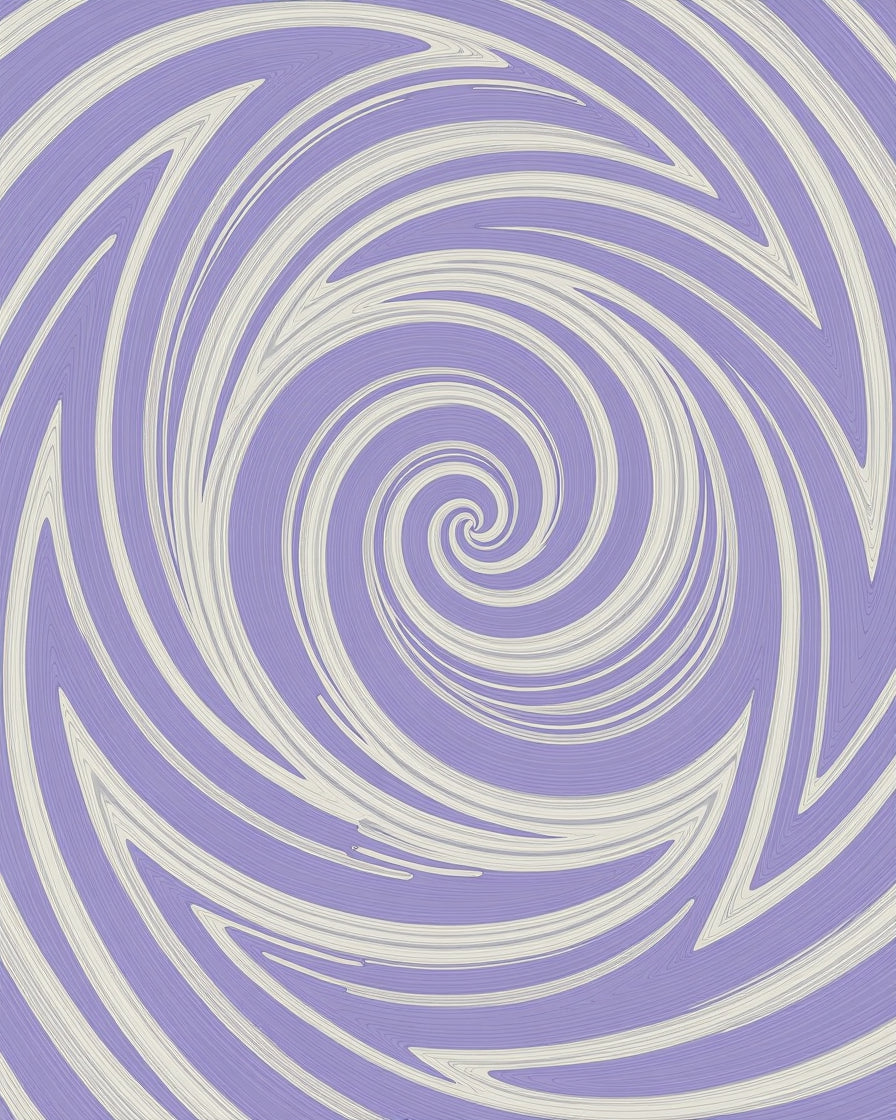 Lavender White Swirl Pattern Rug