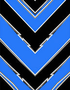 Bold Blue Chevron Pattern Rug