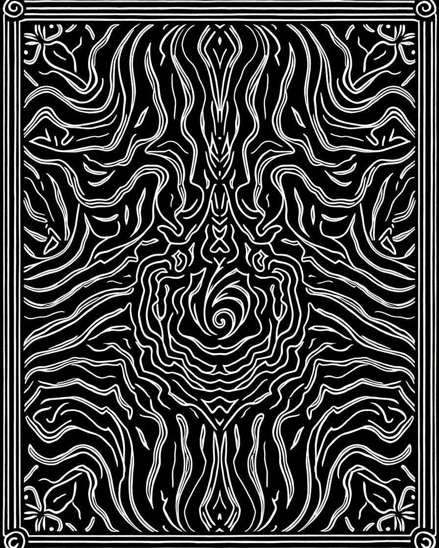 Abstract Swirl Organic Line Art Rug
