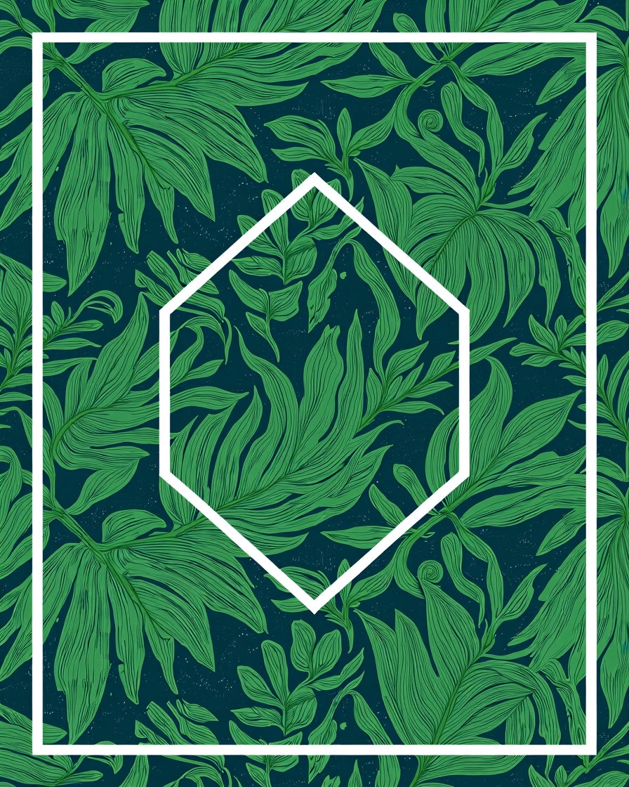 Lush Green Leafy Botanical Textile Rug