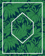 Lush Green Leafy Botanical Textile Rug