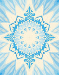 Intricate Blue White Floral Mandala Design Rug