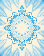 Intricate Blue White Floral Mandala Design Rug