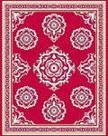 Ornate Floral Red Border Design Rug
