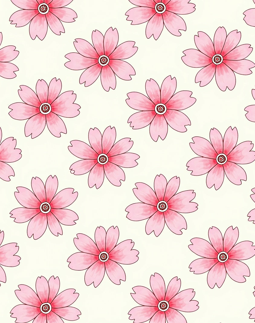 Pink Floral Print Pattern Design Rug